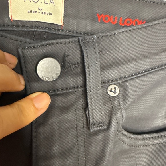 Alice + Olivia Black Cosmic Jeans AO.LA Sz 24 Used - Picture 2 of 12